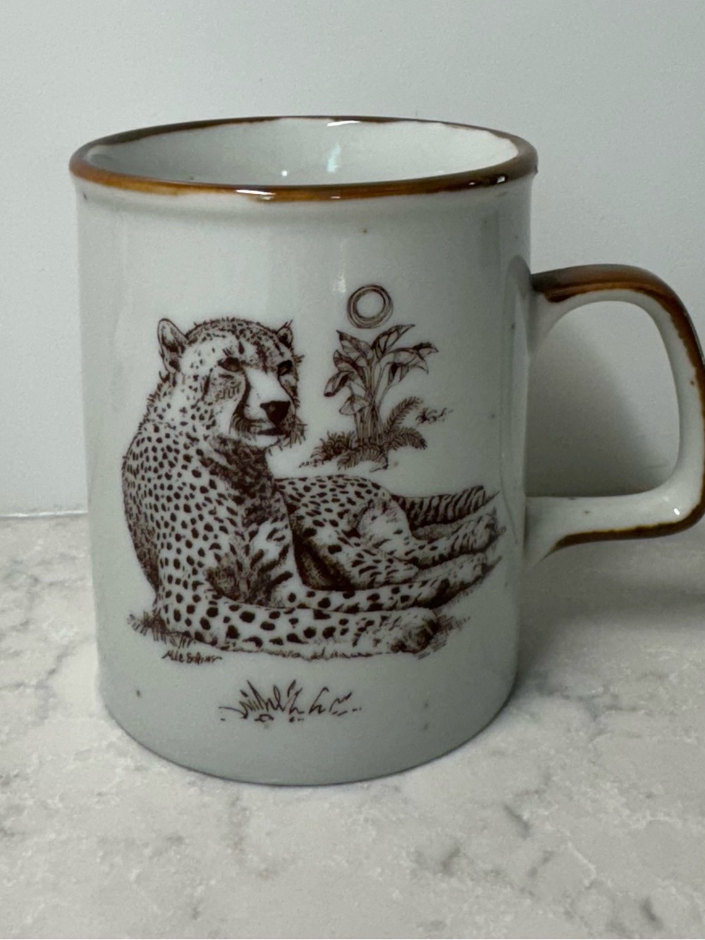 Vintage San Diego Zoo Leopard Ceramic Mug
